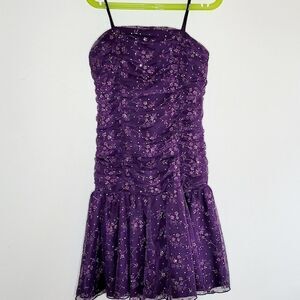 C.W Designs Girls Purple Dress